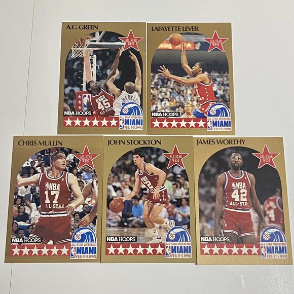 Vintage 1989 - 1990 NBA Hoops Basketball Card Lot 28 Cards ALL STARS - Picture 5 of 6